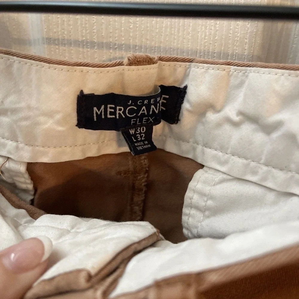 MEN'S J Crew Mercantile Flex Pants Slim Fit Size 30x32 Brown‎ Khaki Stretch